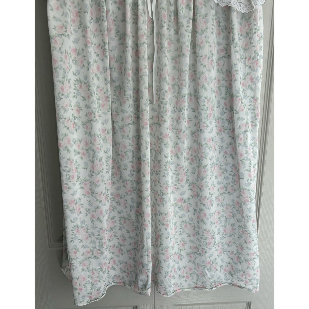 Vintage Miss‎ Elaine Floral Short Sleeve Night Gown Sleep Dress Size Large ILGWU - Picture 2 of 10